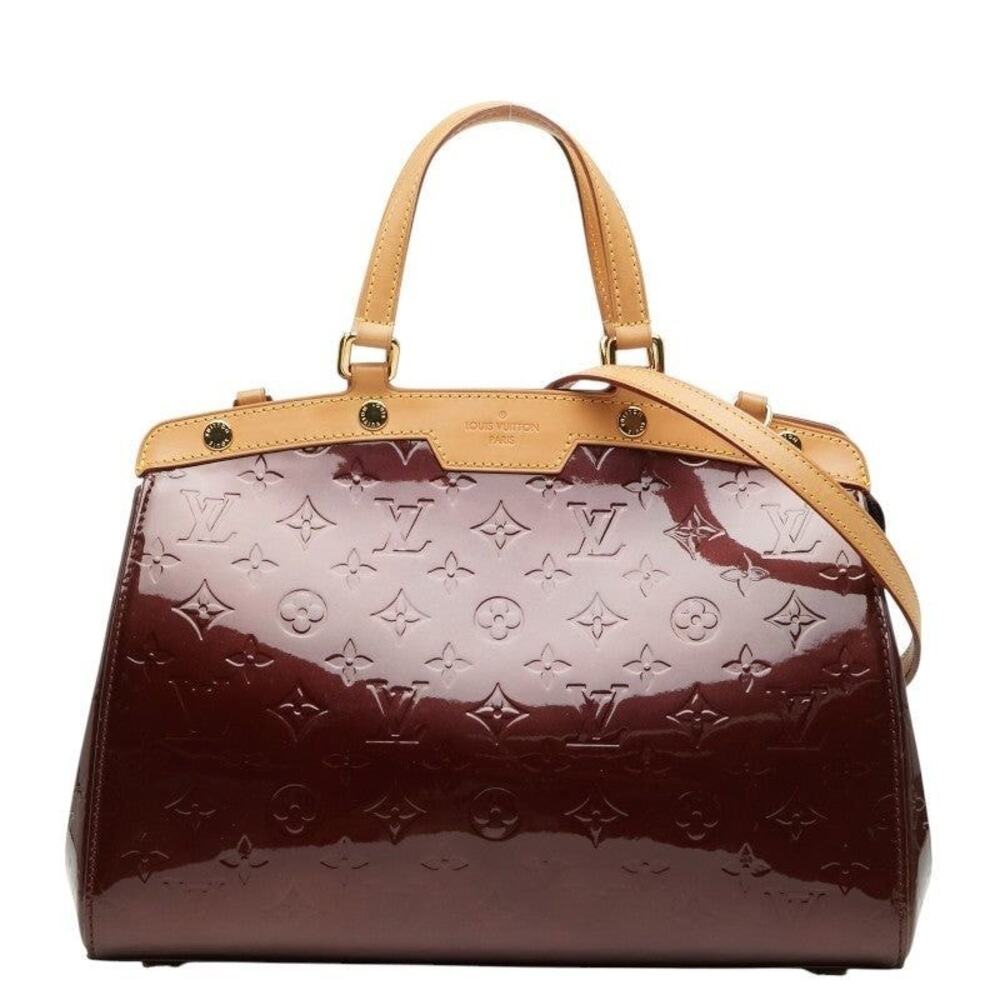 Louis Vuitton Monogram Vernis Brea MM Handbag Rouge Fauviste Red